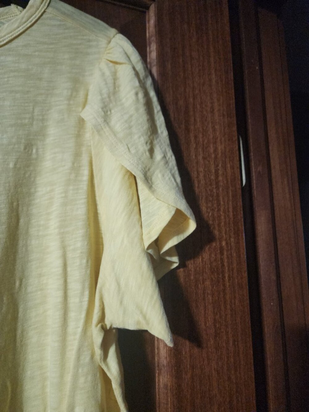 Torrid Yellow Ruffle Sleeve Slub Top - Picture 4 of 4